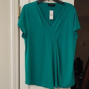 Lane Bryant Teal Short Sleeve Blouse